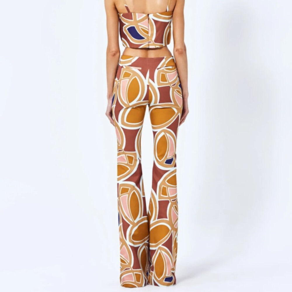 NWT Alexis Flared Daru Pant Abstract Orange - Picture 12 of 12